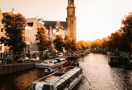 sunset in amsterdam