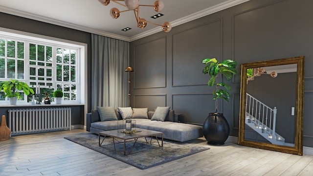 room design with corner sofa