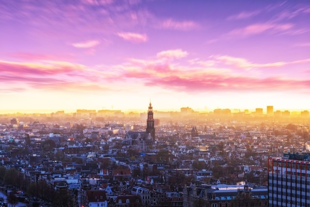 aerial view on amsterdam